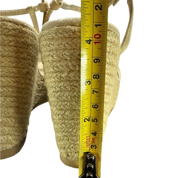 Colin Stuart Natural Espadrille Wedge Heel Sandals Strappy Size 7.5 Beige - Picture 5 of 9